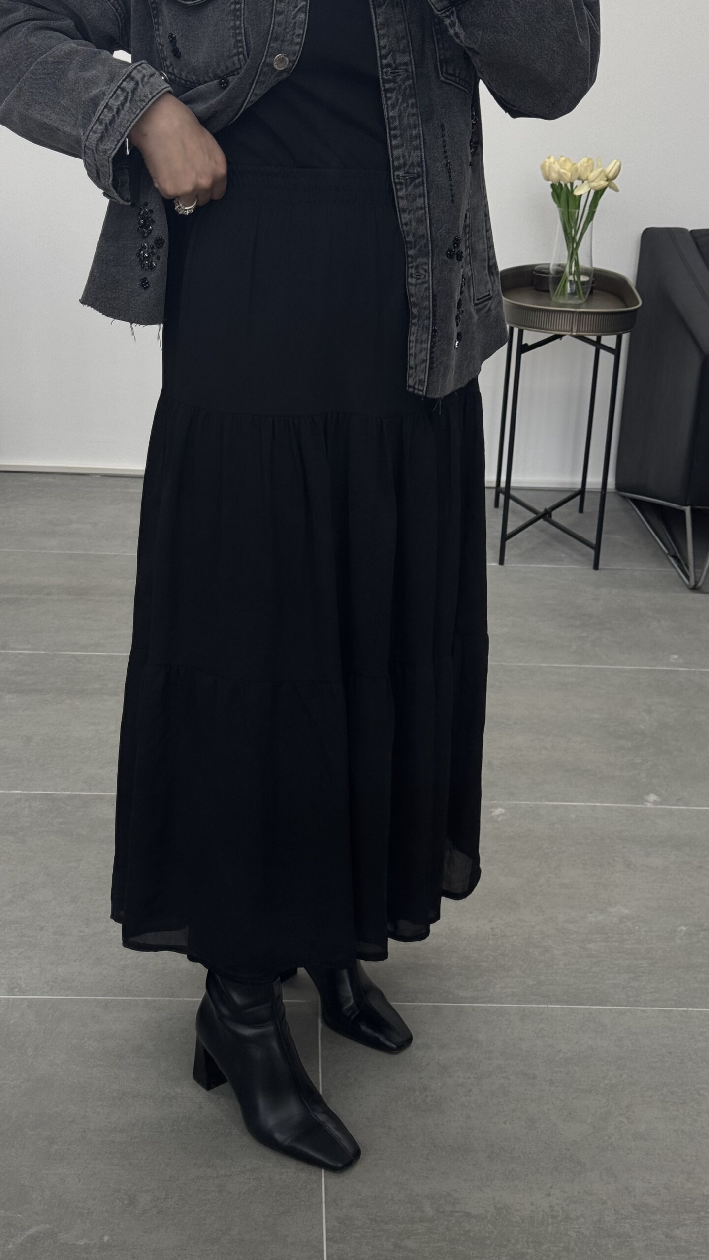 Şifon Katlı Etek - Görsel 2