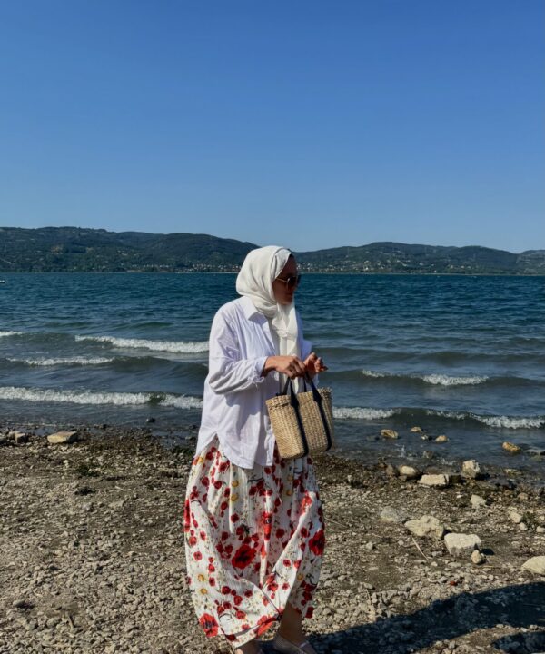 Çiçek Desenli Raşel Etek