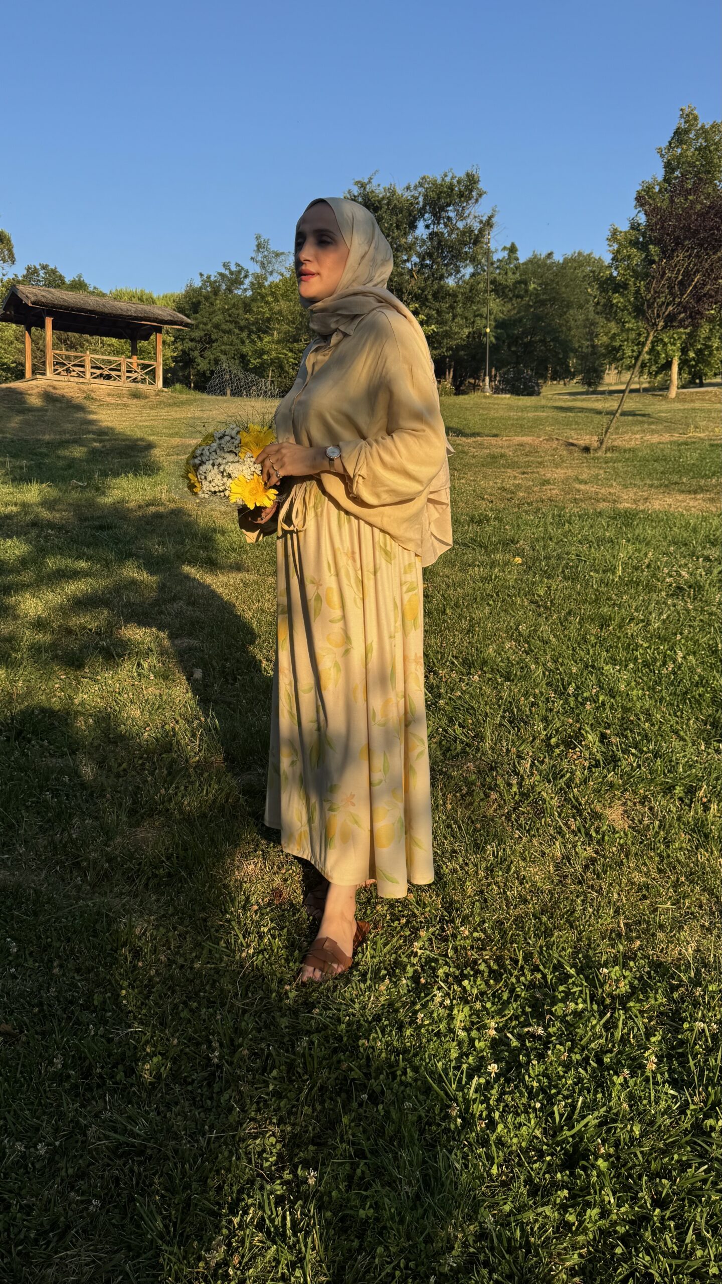 Limon Desenli Maksi Etek - Görsel 4