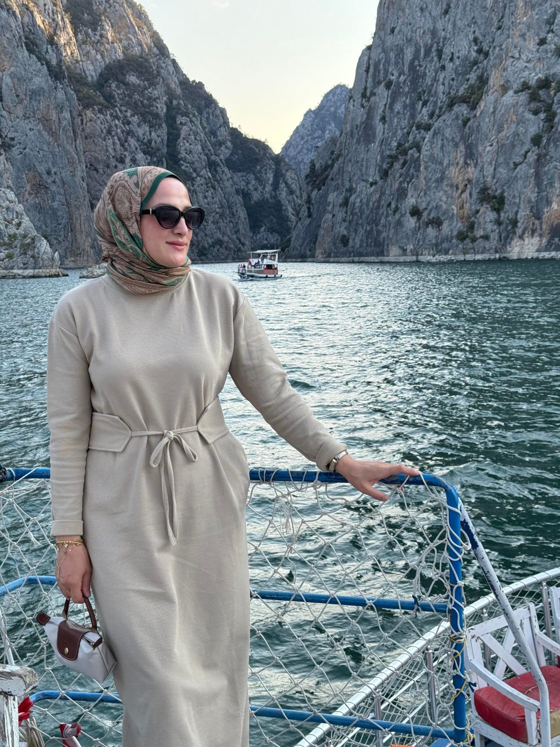 Basic Örme Kumaş Kemerli Elbise - Görsel 6