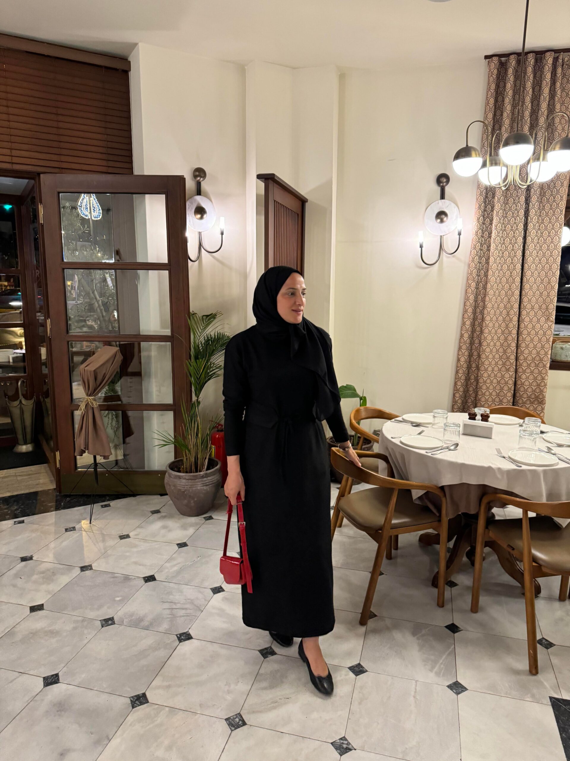 Basic Örme Kumaş Kemerli Elbise - Görsel 13