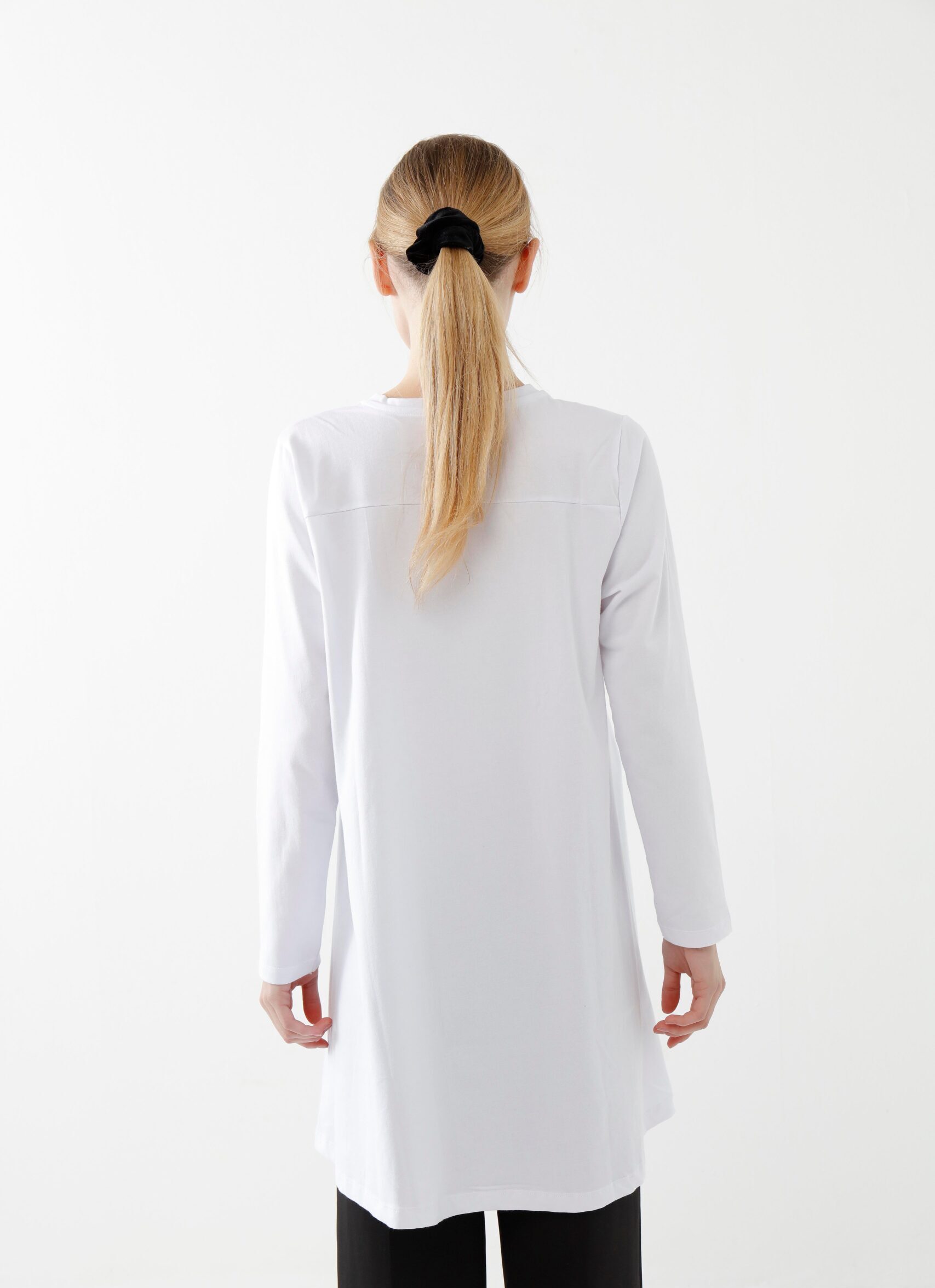 Beyaz Basic Kadın T-shirt - Görsel 6