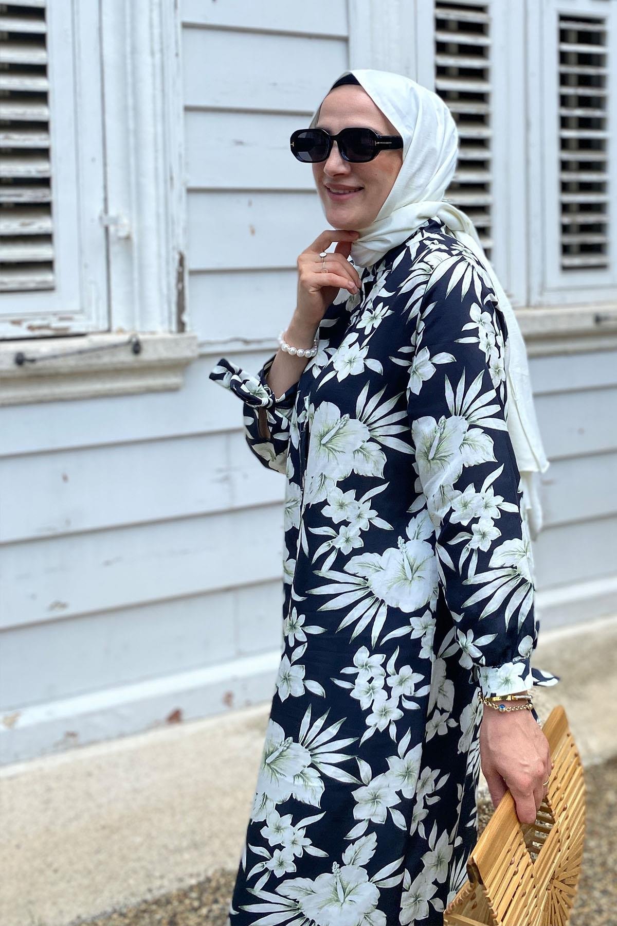 Flowers Baskılı Elbise - Görsel 2