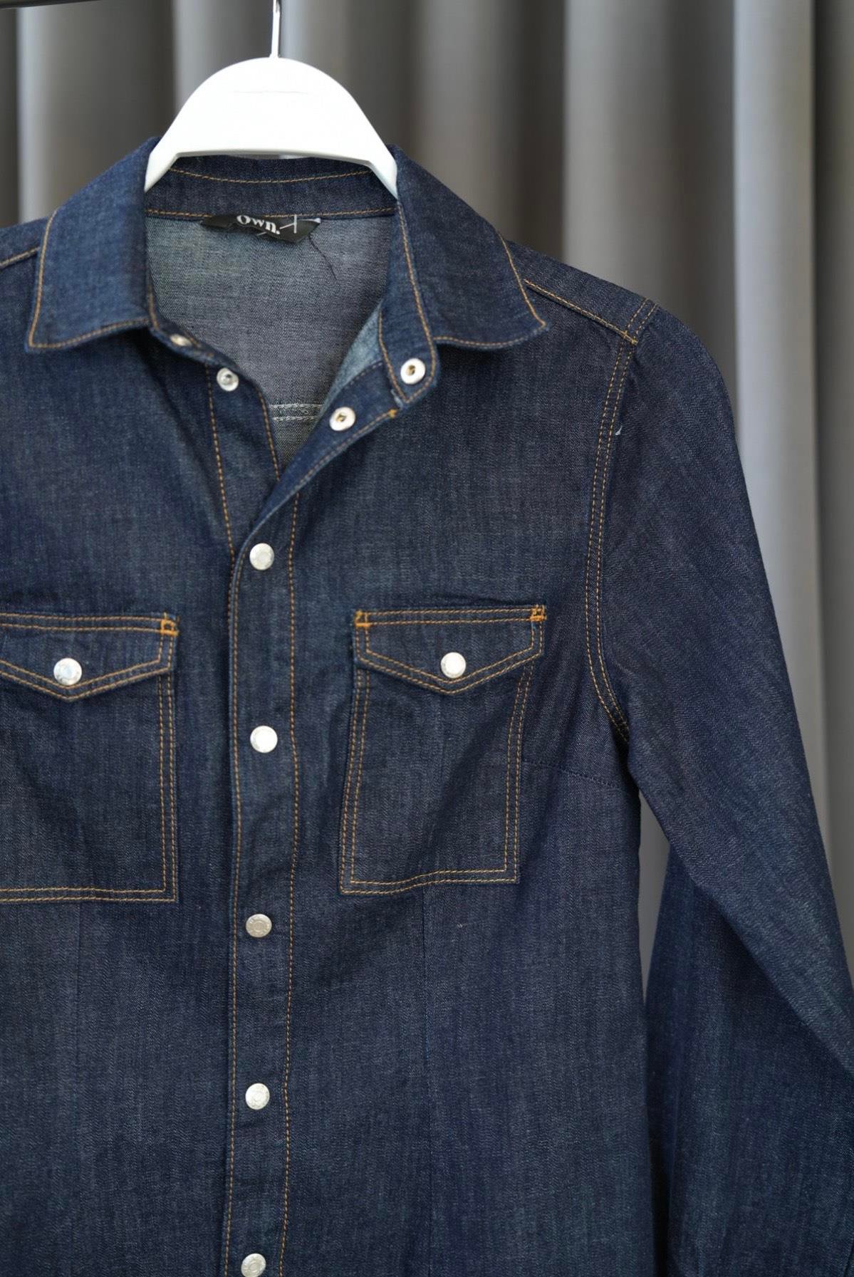 Çıtçıt Düğmeli Çift Cepli Denim Gömlek - Görsel 2