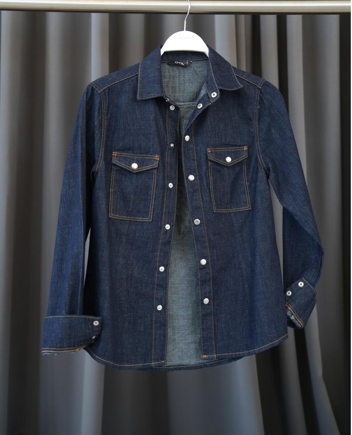 Çıtçıt Düğmeli Çift Cepli Denim Gömlek - Görsel 3