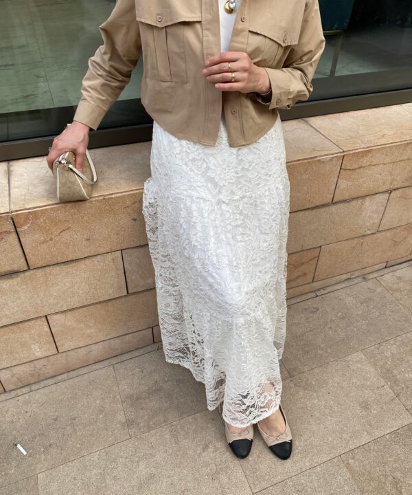 Clara Dantel Etek Ekru