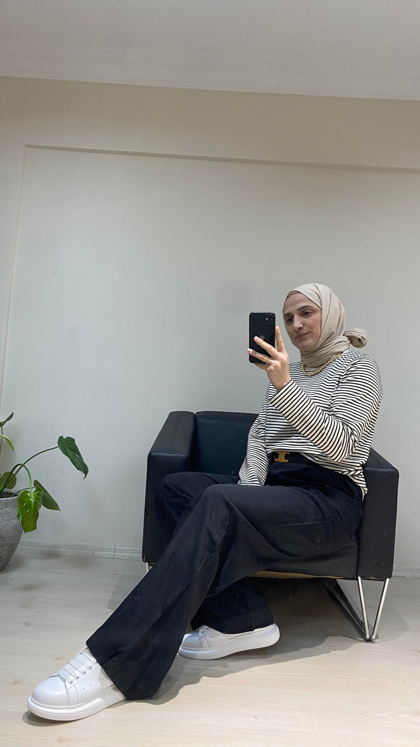 Cotton Palazzo Pantolon Siyah - Görsel 2