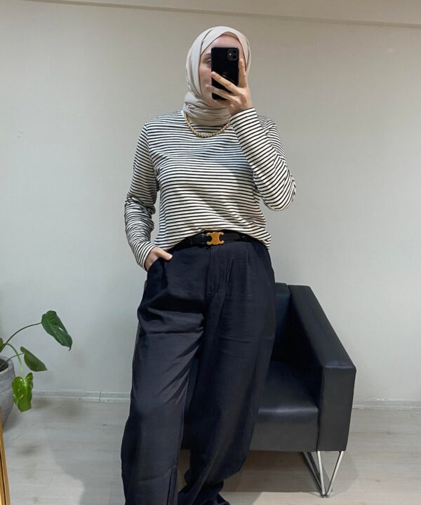 Cotton Palazzo Pantolon Siyah