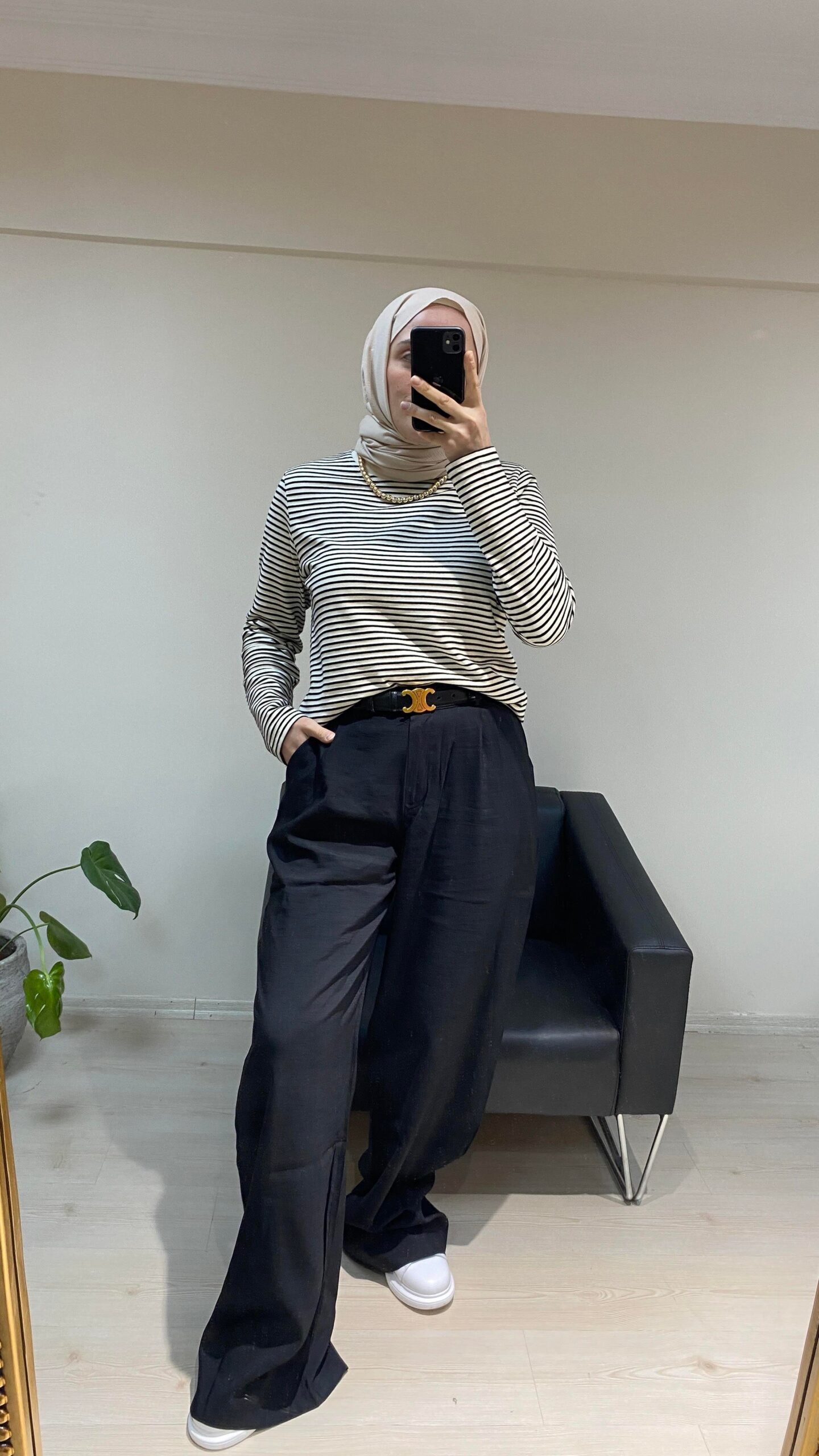 Cotton Palazzo Pantolon Siyah