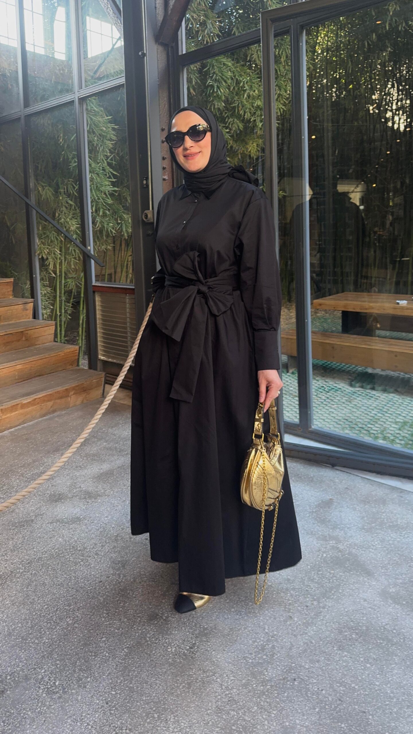 Geniş Kuşaklı Poplin Elbise - Görsel 4