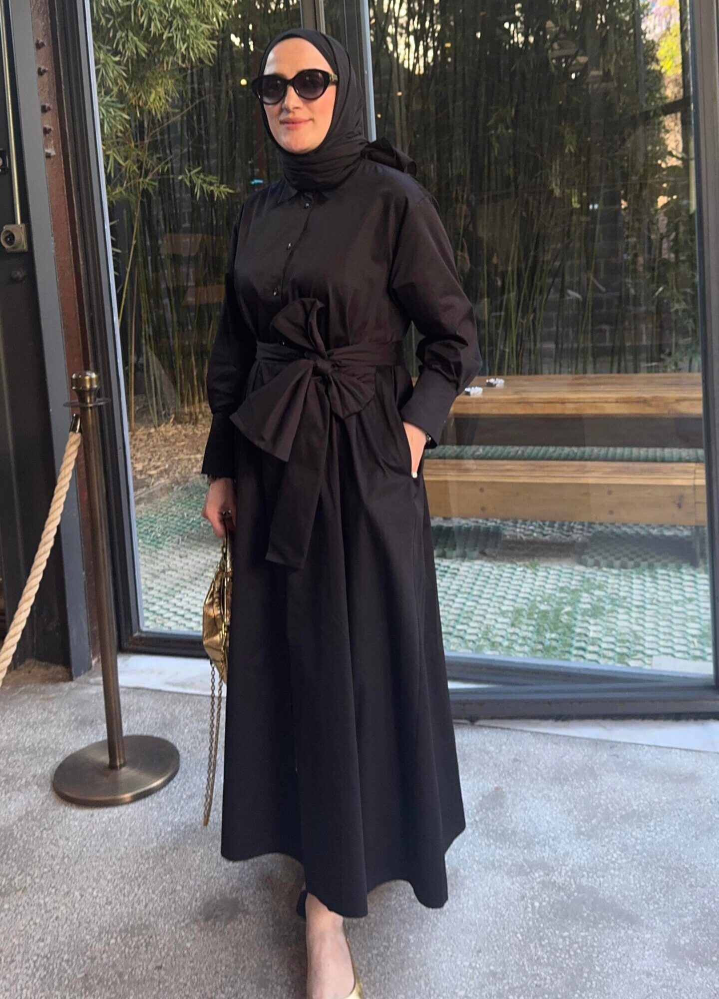 Geniş Kuşaklı Poplin Elbise