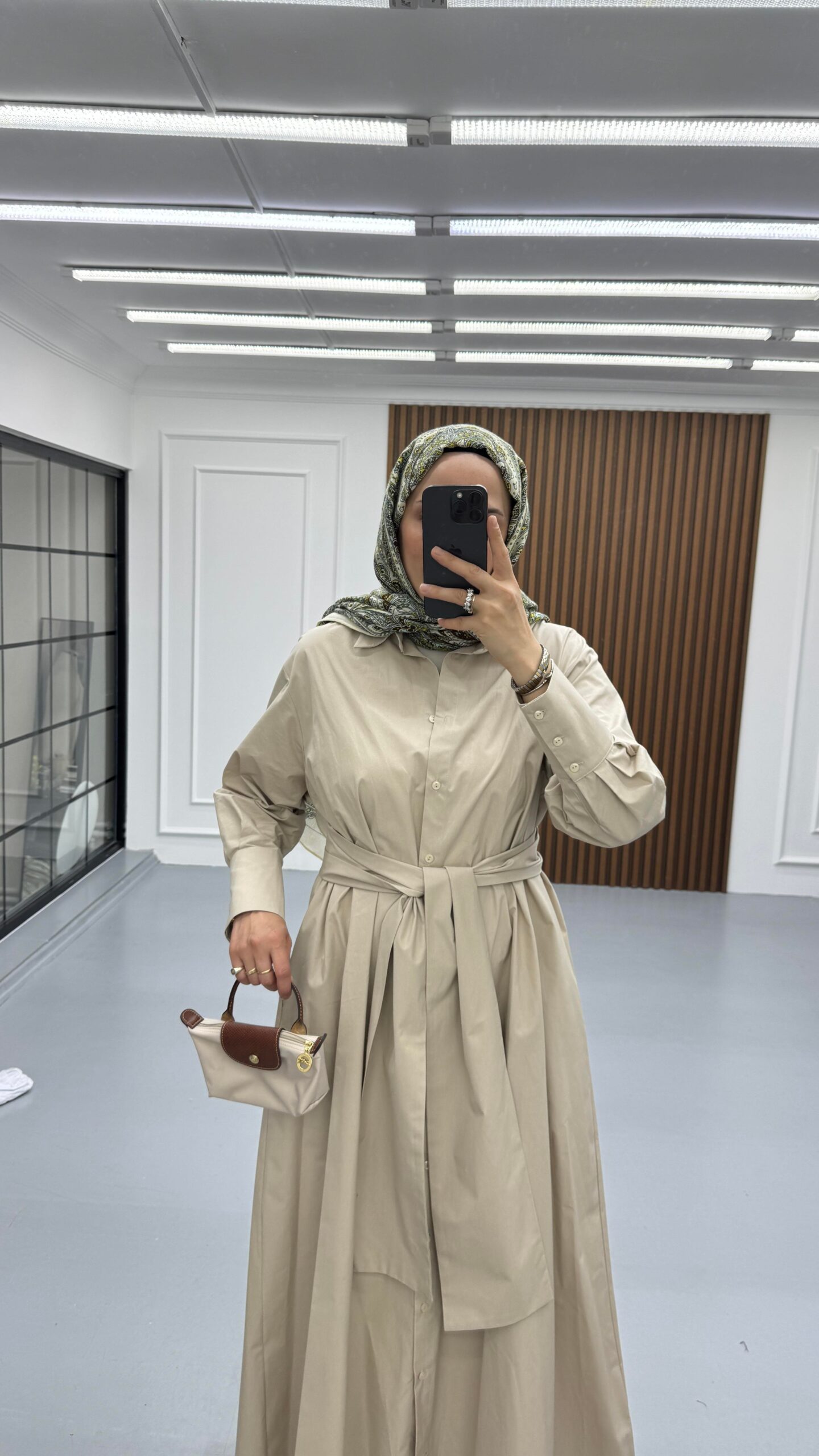 Geniş Kuşaklı Poplin Elbise - Görsel 2