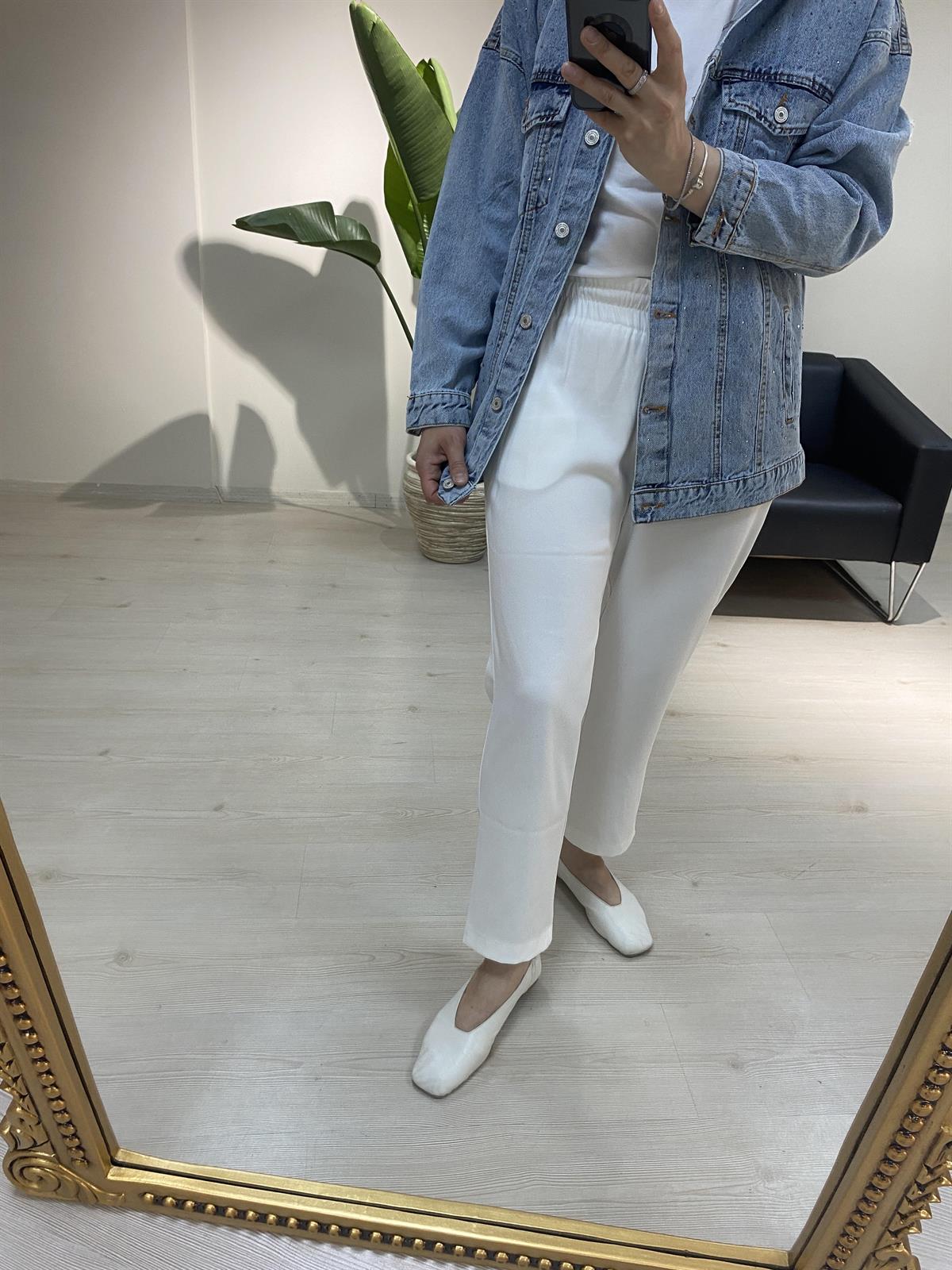 Yüksek Bel Lastikli Havuç Pantolon - Görsel 5