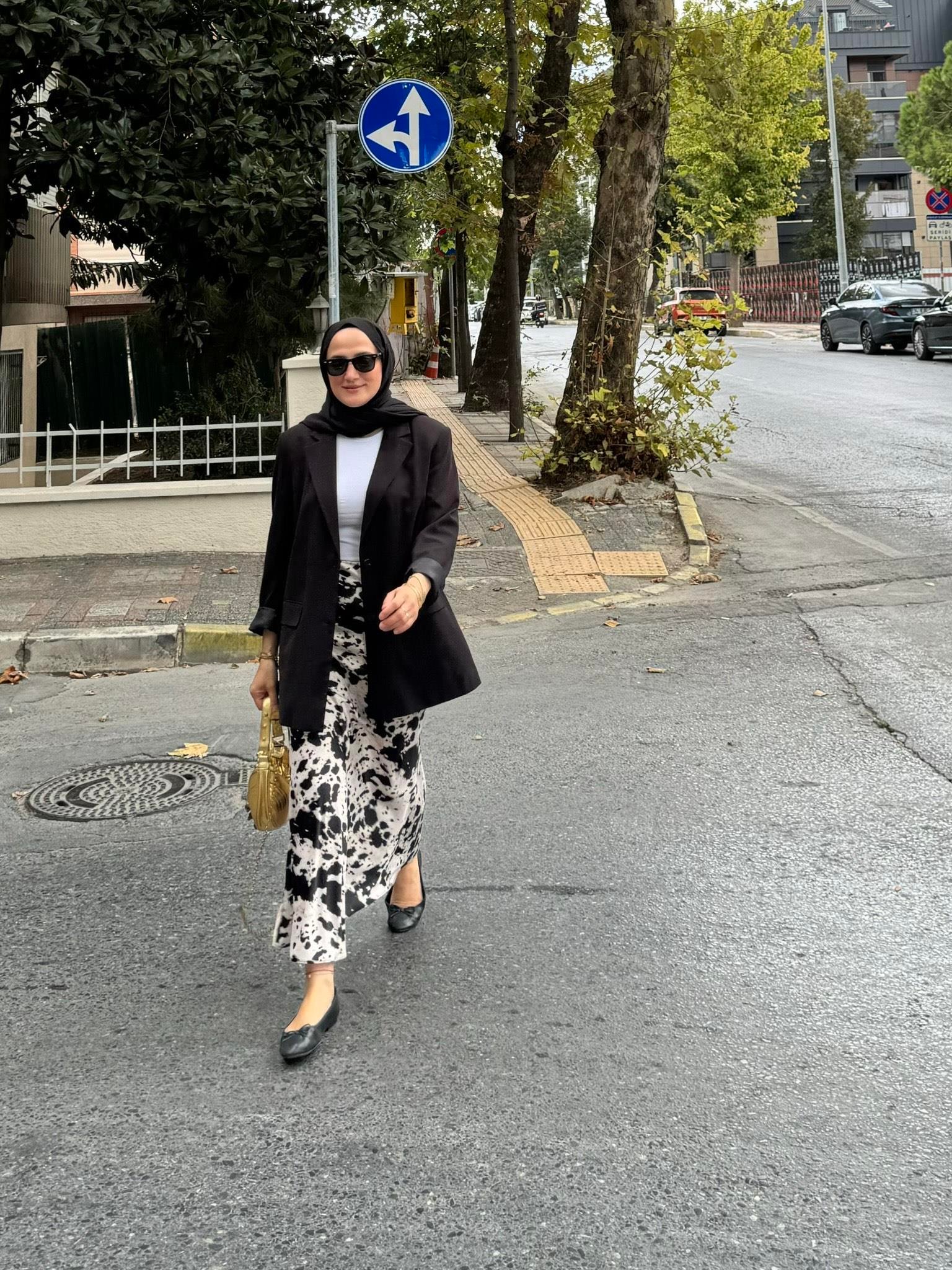 Leopar Desen Beli Lastikli Saten Etek - Görsel 4