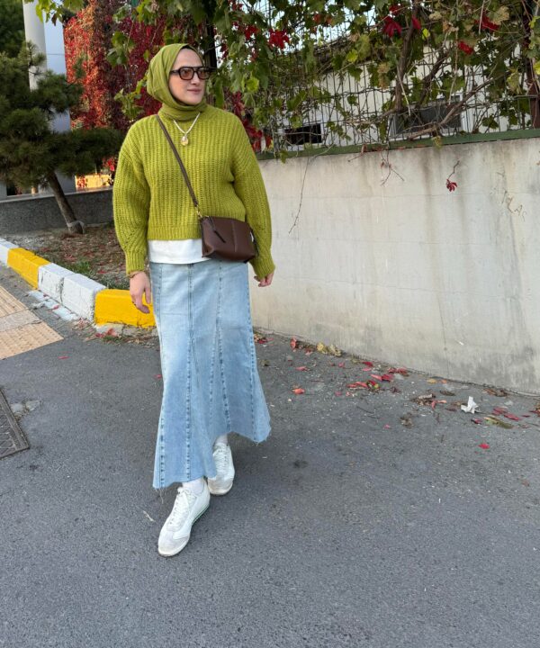 Orj Balık Model Denim Etek