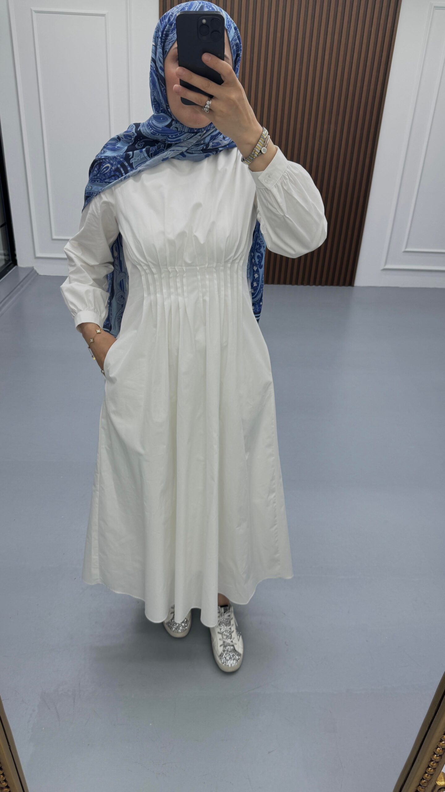 Pensli Pamuk Poplin Elbise - Görsel 11