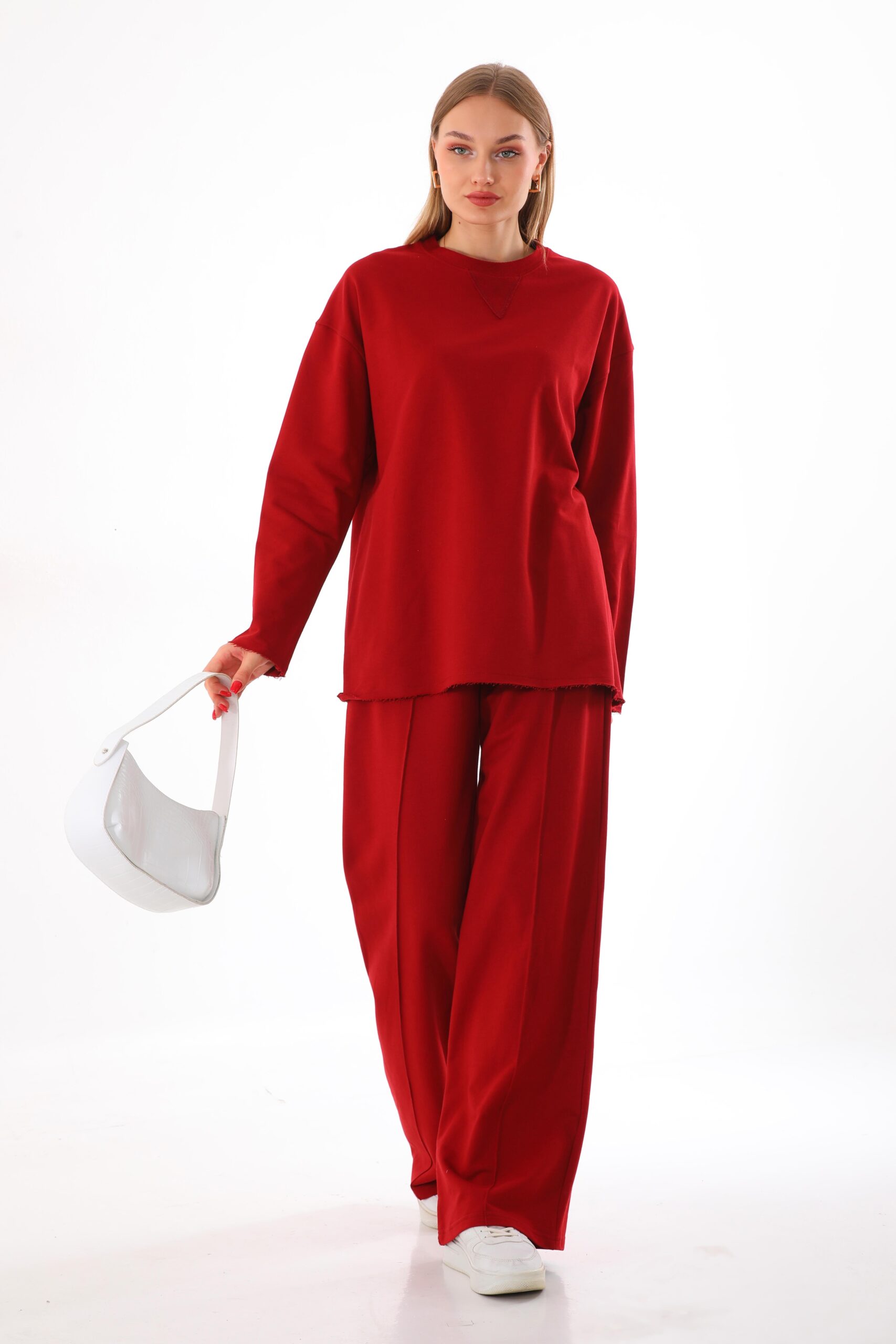 Souf Üç İplik Takım Bordo - Görsel 9