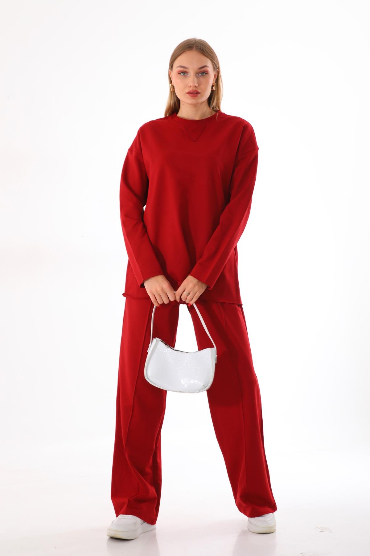 Souf Üç İplik Takım Bordo - Görsel 8