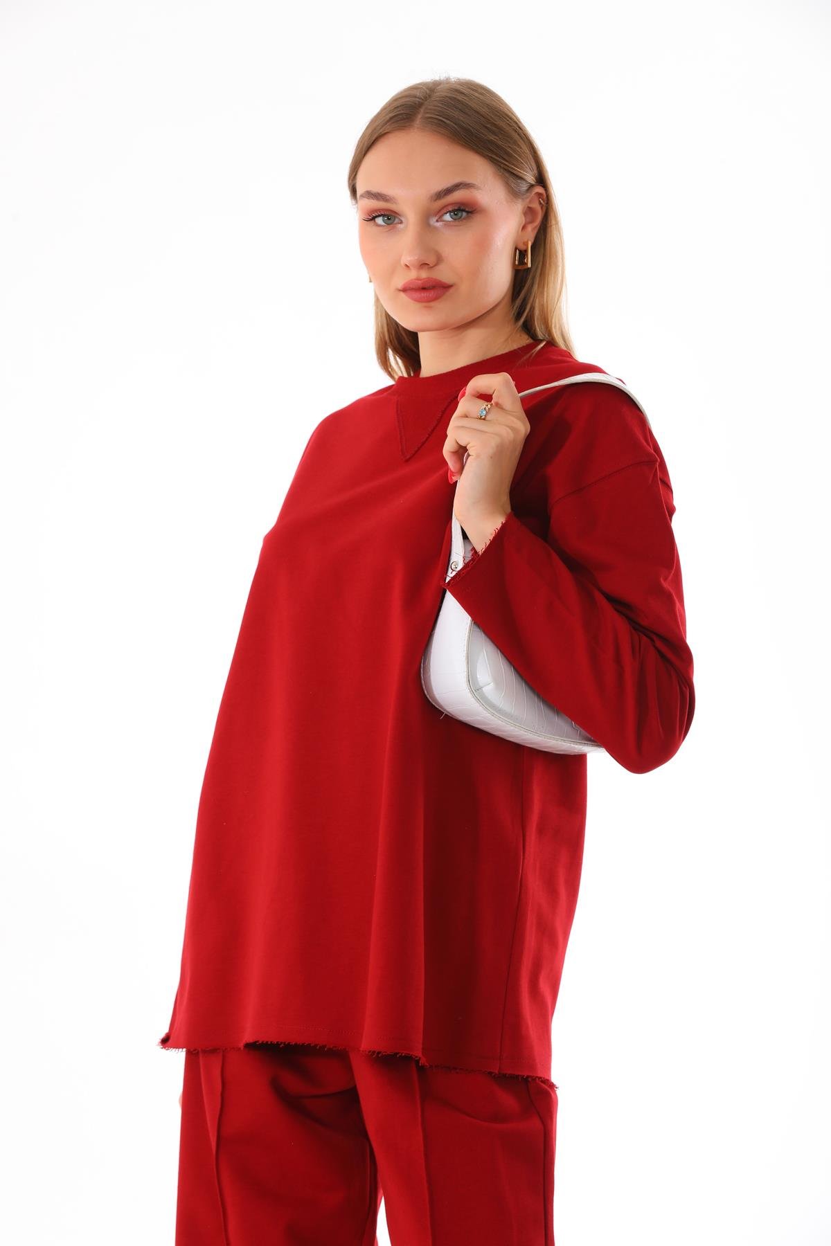 Souf Üç İplik Takım Bordo - Görsel 7