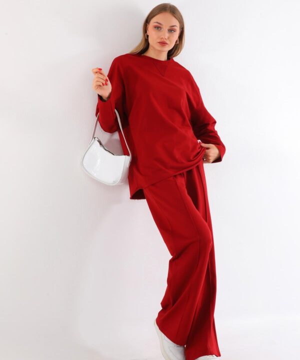 Souf Üç İplik Takım Bordo