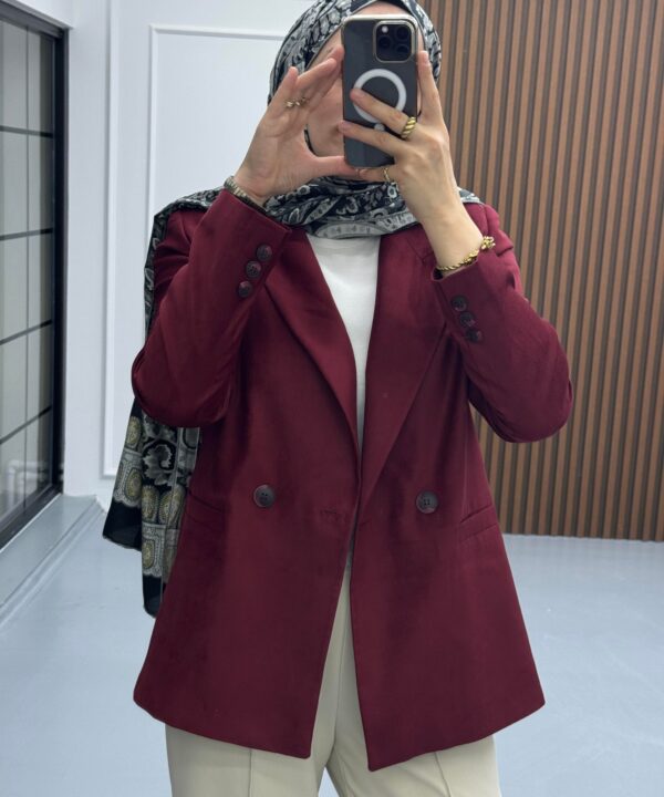 Süet Premium Ceket Bordo