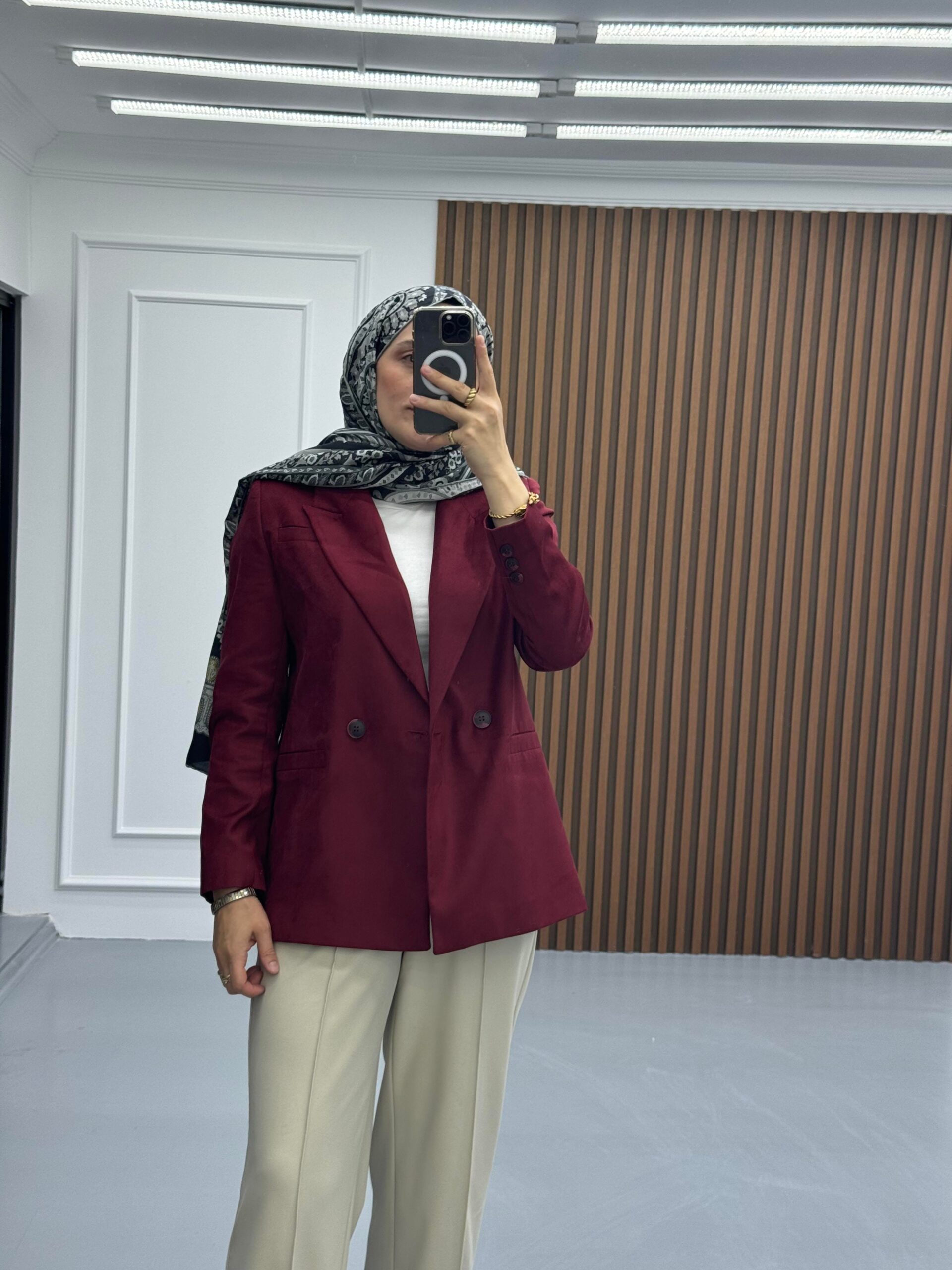 Süet Premium Ceket Bordo - Görsel 3