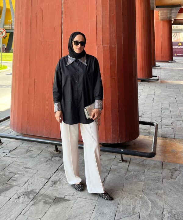 Taşlı Poplin Gömlek