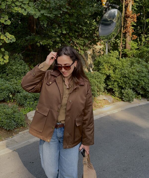 Haki Kadife Yakalı Mont